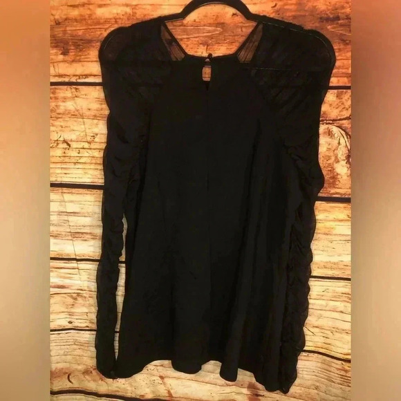 Women’s Black Long Sleeve top with mesh sleeves - Picture 8 of 10